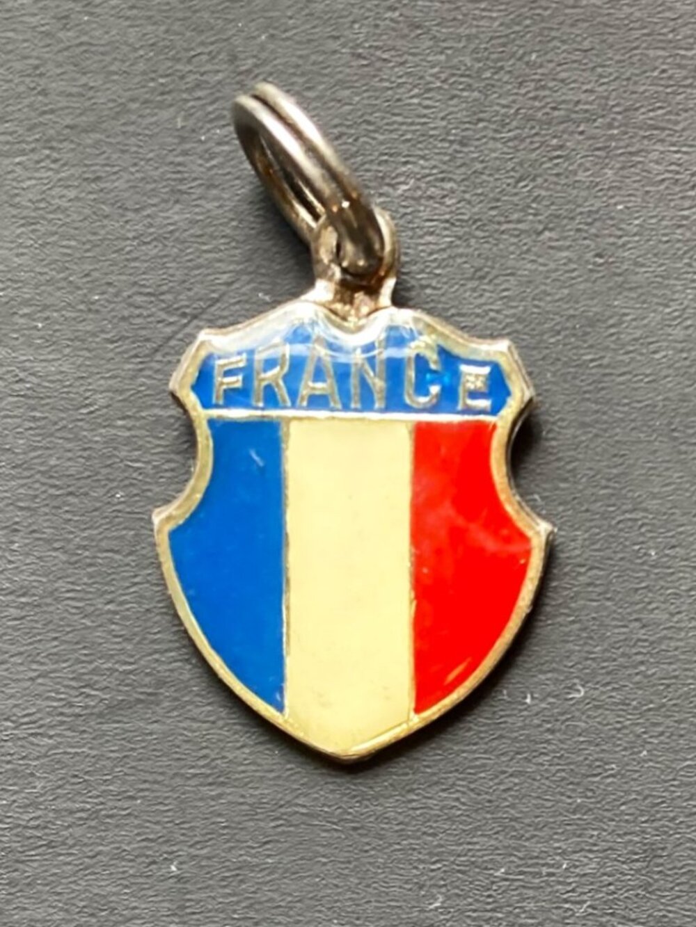 COPY France crest charm in sterling silver and enamel
